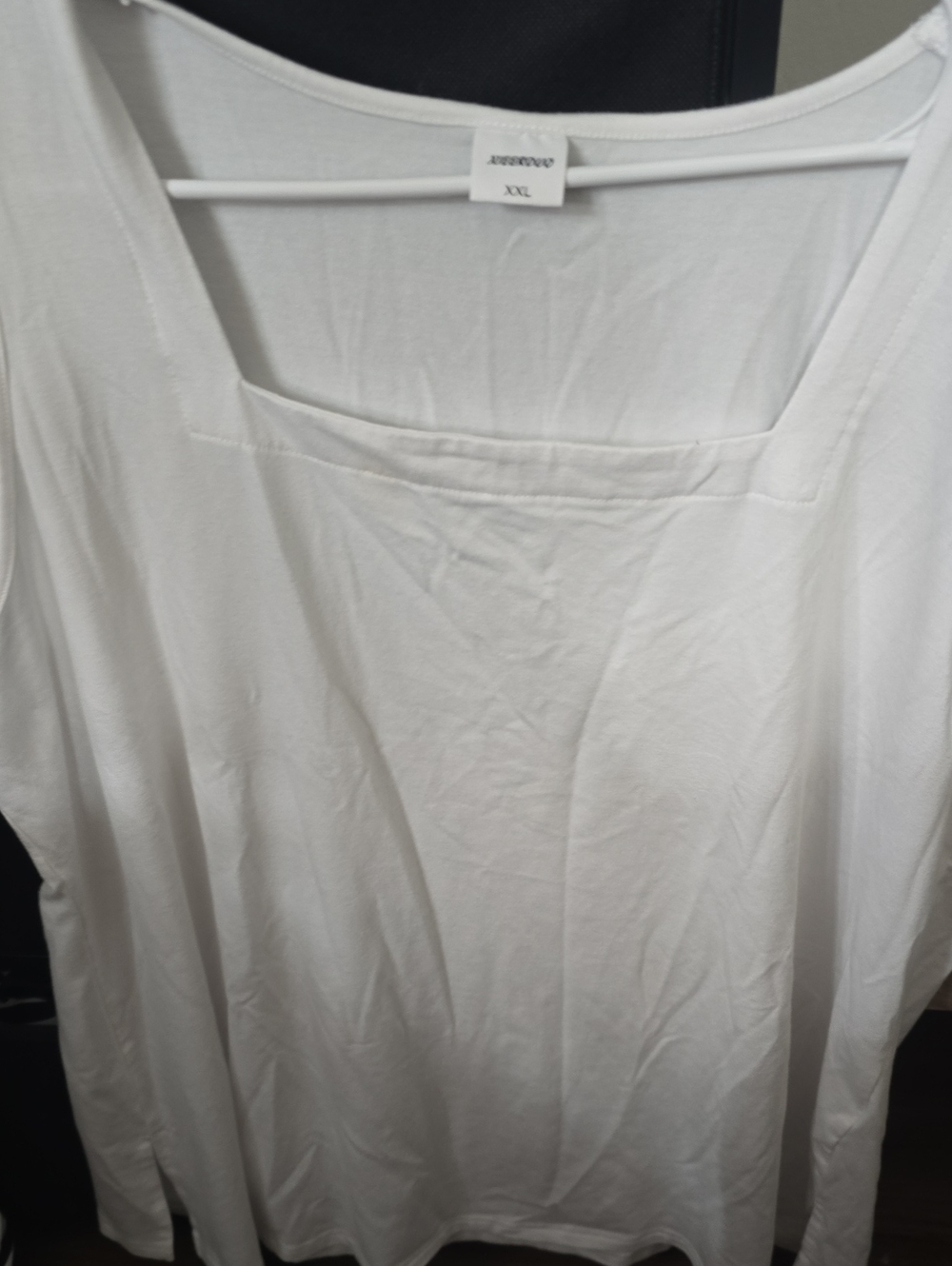 Jessica White Square-Neck Long Sleeve Tee